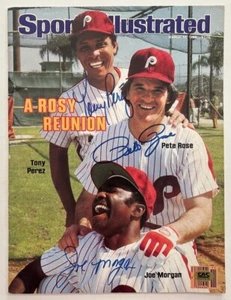 PETE ROSE TONY PEREZ JOE MORGAN Signed 3/14/1983 NEWSSTAND Sports Illustrated - Picture 1 of 12