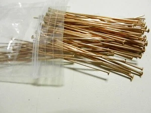 Kopfstifte 2 Zoll lang 20 Stärke Dicke - 100 Stück - Massivmessing - Vintage - Neues Design - Bild 1 von 6