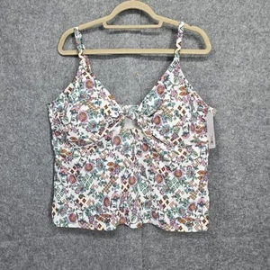 Freshwater Womans Tankini Swim Top Plus Size 2XL (20W-22W) Floral BOHO Core NWT - Picture 1 of 13
