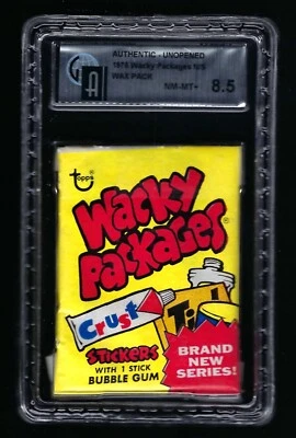 1973 Topps Wacky Packages Серия 4 Нераспечатанная Восковая Упаковка GAI 8.5 Очень Редкая! - Изображение 1 из 2