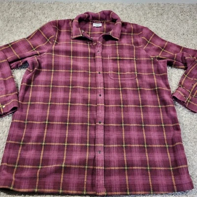 Arizona Jean Franela Perla Snap Camisa Chaqueta Para Hombres 2XLT Borgoña Western Shacket Foto 1 de 4