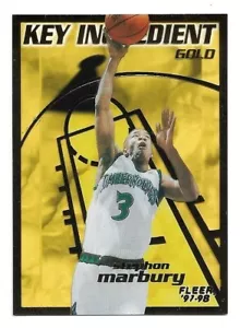 Stephon Marbury 1997-98 Fleer Key Ingrediente Oro #7 Minnesota Timberwolves - Imagen 1 de 2