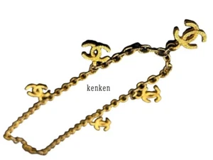 CHANEL Necklace Pendant choker AUTH Gold kenkenjp Chain 5 Logo Coco CC Rare F/S - Picture 1 of 20