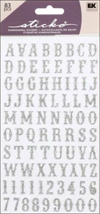 Sticko Alphabet Stickers, Carnival, Silver Glitter - Picture 1 of 1