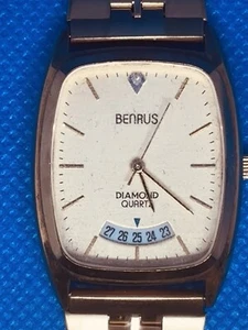 Benrus Diamond Quartz • Wristwatch • Fresh Battery • 28mm • Unisex - Picture 1 of 14