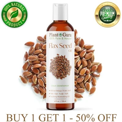 Aceite de linaza 4 oz. Líquido de linaza de semilla de lino 100 % puro prensado en frío sin refinar Foto 1 de 4