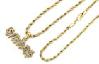 *Hip Hop "Savage" Pendant W/ 14K Gp 24" 4Mm Rope Chain (Add-On Figaro Available)