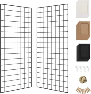 Wall Photo Grid Shelf, Wall Hanging Ins Art Display Grid Panel for Decor & Stora - Picture 1 of 12