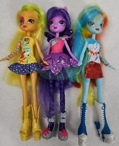 My Little Pony Equestrian Rainbow Rocks dolls. Lot of 3. 9.5" tall. - Picture 1 of 6