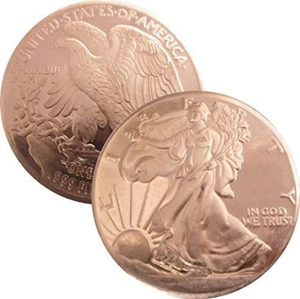 Moneda redonda/desafío de cobre puro .999 diseño moneda privada de 1 oz (caminando - Imagen 1 de 12
