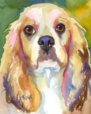 Cocker Spaniel Print of Original Fine Art Watercolor by Ron Krajewski - Image 1 of 4