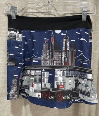 Runningskirts.com Pantalón Corto Forrado Talla 2 (4-6) Nueva York Estampado Tenis Foto 1 de 4