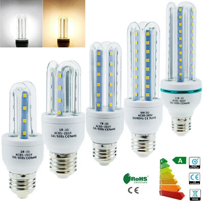 E27 Energy Saving LED Corn Bulb 3W 5W 7W 9W 12W 2835 SMD Light White Home Lamp K - Image 1 of 4