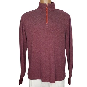 Robert Graham 1/4 Zip Pullover Large Thermal L/S Maroon Classic Fit Mock Neck - Picture 1 of 10