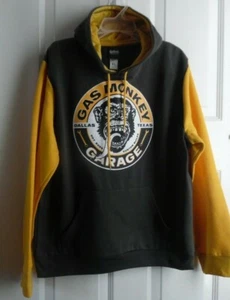 GAS MONKEY GARAGE TEXAS SUDADERA PARA HOMBRE SUDADERA CON CAPUCHA CARBONCOAL GOLD MANGA LARGA XL - Imagen 1 de 9