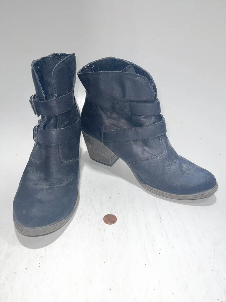 Botas clásicas retro boho con hebilla negra de gamuza Rocket Dog para mujer talla 9 M Foto 1 de 4