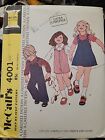 4001 Mccall's ~ Cut Pattern ~ Size 5 ~Child's Jumper  Or Jumpsuit And Shirt