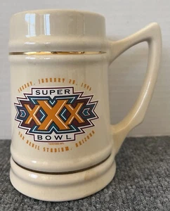 Super Bowl XXX Ceramic Mug Stein 1996 Sun Devil Stadium Tempe Arizona NFL - Picture 1 of 6
