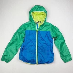 LANDS END KIDS Rain Coat Blue/Green Size L (14/16) Packable - Picture 1 of 10
