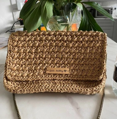 Raffia Designer Handvowen Clutch Small Shoulder Bag "Lisa" - Image 1 of 4