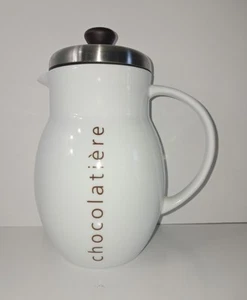 Vintage Bodum Chocolatiere 44 Oz Chocolate Frother White Porcelain Switzerland - Picture 1 of 18