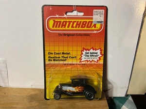 Matchbox Superfast MB 73 Model A Hot Rod color is black with white & orange flam - Picture 1 of 11