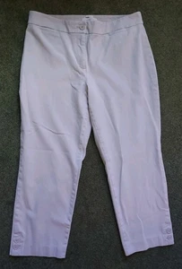 Talbots donna curvy taglia 12 chino crop Capri beige kaki dettagli bottoni - Foto 1 di 10