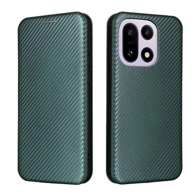 For OnePlus 15 5G, Luxury Carbon Fiber Leather Business Wallet Stand Case Cover - Image 1 of 4