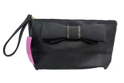Bolso sin asas Betsey Johnson negro liso moño muñeca cremallera bolso rojo rosa Foto 1 de 4