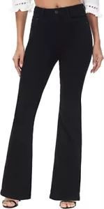 Women's High Waist Stretch Bell Bottom Jeans Denim Pants Bk 4 - Picture 1 of 6