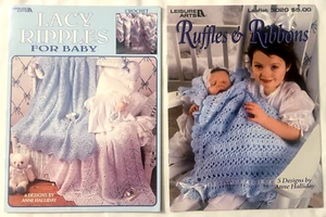 Gorgeous Ruffles & Ribbons & Lacy Ripples For Baby Afghans Crochet Pattern Books - Picture 1 of 6