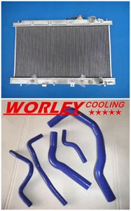 Aluminum Radiator & Hose for Honda Integra Acura DC2 B18 GSR RS LS 1994-01 BLUE - Afbeelding 1 van 12