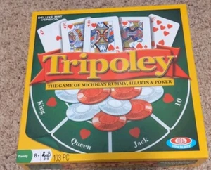 Tripoley Deluxe Mat Version Bonus Texas Hold’Em, Michigan Rummy, Hearts, Poker - Picture 1 of 4