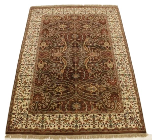 6'1" x 8'6" ft. Authentic Veg Dye Hand Knotted Wool Oriental Area Indian Rug - Picture 1 of 8