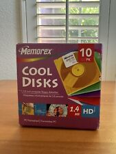 10 Pack Memorex HD 3.5" Floppy Diskettes PC Format Cool Disks New Sealed