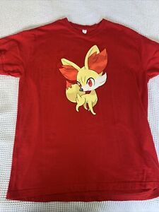Pokémon X  & Y Fennekin T-Shirt Red Size Large 
