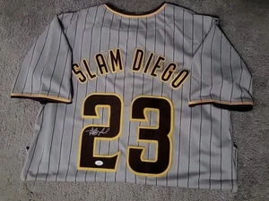 Fernando Tatis Jr Signed San Diego Grey Pinstripe Slam Diego Baseball Jersey (JS - Picture 1 of 5
