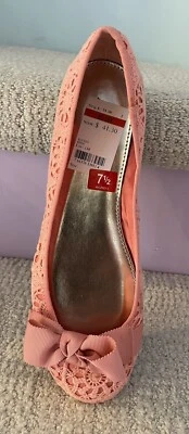 Nuevo en Caja Alfani Rosa Encaje Amor Ballet Pisos Skimmers con Lazo de Cinta Talla 7.5 Foto 1 de 4