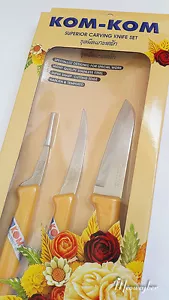 Kom Kom Superior Edelstahl Schnitzmesser Set für Obst und Gemüse - Bild 1 von 6