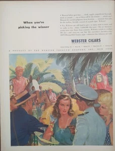 1946 vintage Webster cigars print ad. Horse Race. Post World War II ad. - Picture 1 of 1