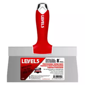 Cuchillo de cinta para paneles de yeso de acero inoxidable de 8" con mango de agarre suave | NIVEL5 | 5-134 - Imagen 1 de 8