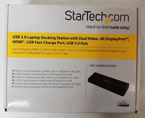 StarTech USB3.0 Laptop Docking Station Dual Video - 4K DisplayPort - HDMI - New - Picture 1 of 9