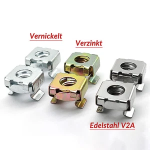 Käfigmuttern Edelstahl V2A Art 9039 M4 M5 M6 M8 M10 M12 VA Käfigmutter Vierkant - Bild 1 von 17