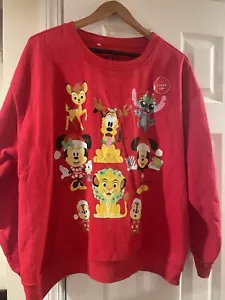 Disney 100 Mickey Holiday LIGHT UP rotes Sweatshirt Weihnachten 2023 Gr. 3XL - Bild 1 von 6