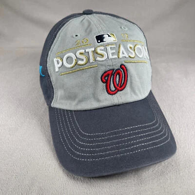 Washington Nationals Post Season 2017 Hat Mens One Size Gray Strapback Cap MLB - Image 1 of 4