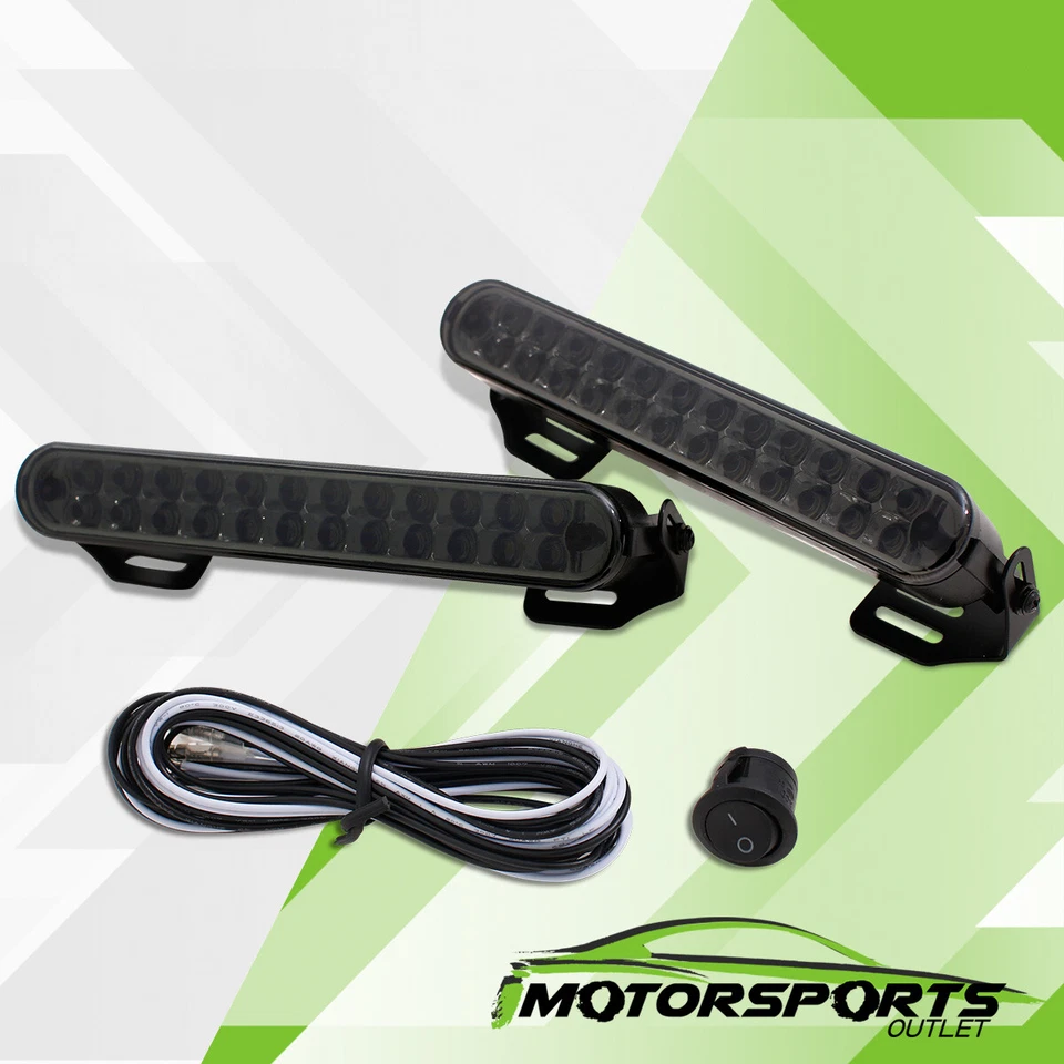 6.5" LED Daytime Running Lights Black Housing Lamps Pair w/24 Super White LED - Image 1 of 2