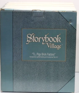 Dept 56 Storybook Village Collection T.L. (Three Little) Pigs Brick Factory Set - Picture 1 of 9