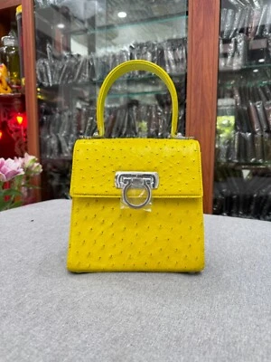 Luxury GENUINE Ostrich Leather Women's Handbag Shoulder Bag  Handle - Image 1 of 4