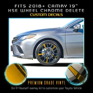 2018-2020 Toyota Camry 19" XSE Wheels Rim Chrome Delete Kit - Chrome Mirror - Foto 1 di 15