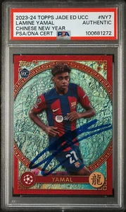 2023-24 Topps UEFA CC Jade #NY7 Lamine Yamal RC Chinese NY PSA Auto Authentic - Picture 1 of 6